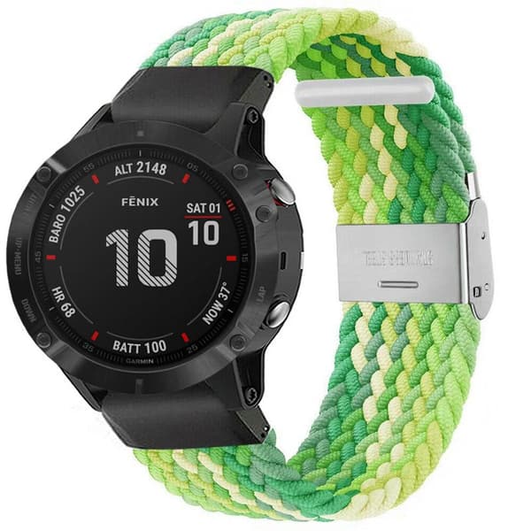 Flettet Urrem til Garmin Fenix 6 - Gradient green