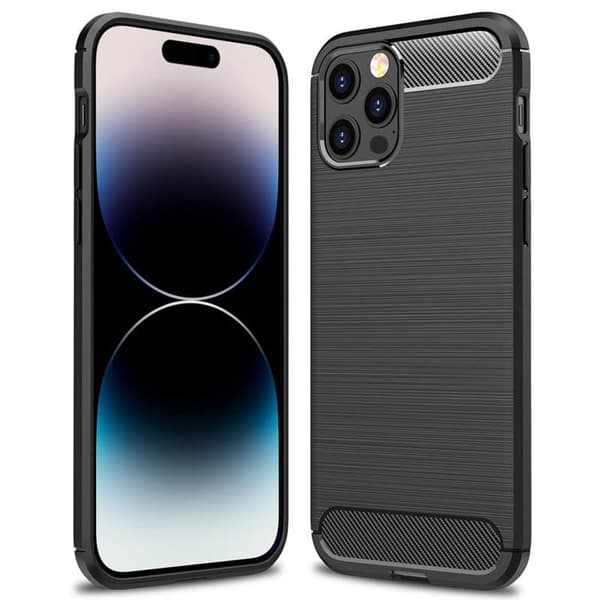 BÃ¸rstet silikondeksel til Apple iPhone 14 Pro - Sort