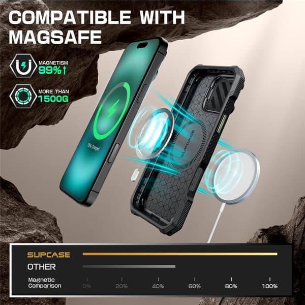 SUPCASE UB Mag XT cover til Apple iPhone 16 - Sort