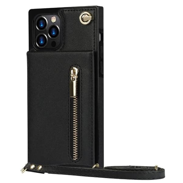 Zipper halskjede deksel til Apple iPhone 12 Pro - Sort