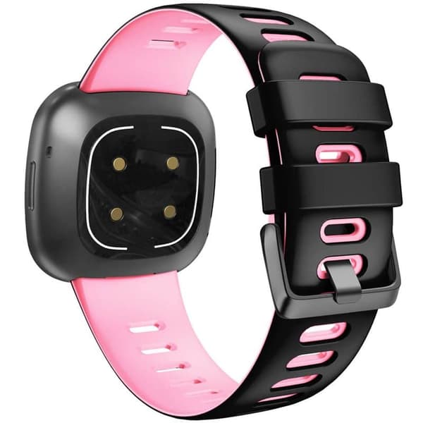 Twin Sport urrem til Fitbit Sense - Sort/lyserÃ¸d