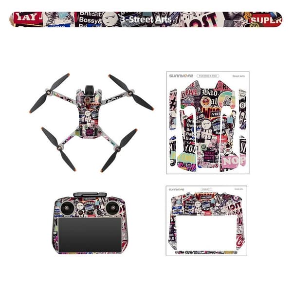 Sunnylife Sticker kit DJI Mini 4 Pro ja DJI RC 2 - Street arts