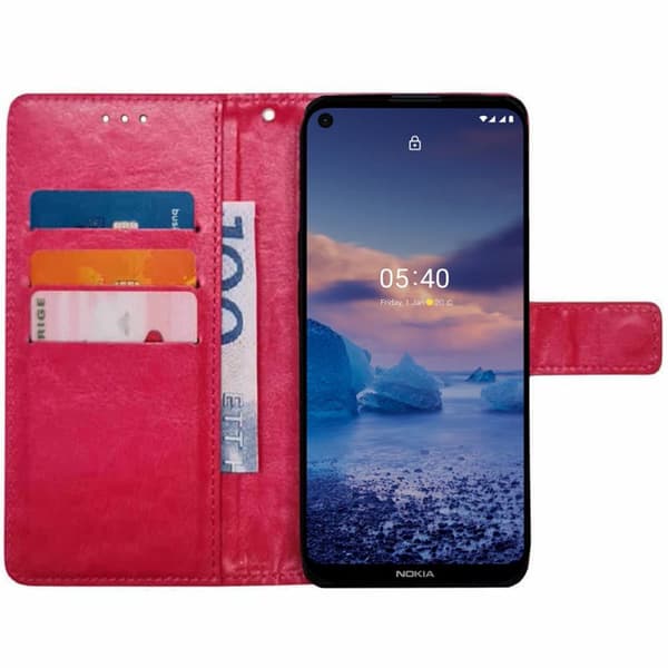 Wallet cover 3-kort til Nokia 5.4 - Lyserød