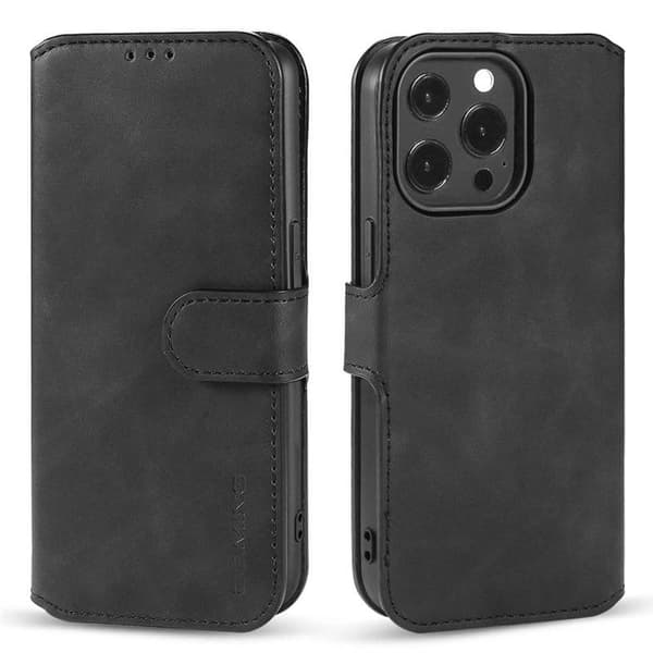 DG-Ming Lommebokdeksel 3-kort til Apple iPhone 14 Pro Max - Sort