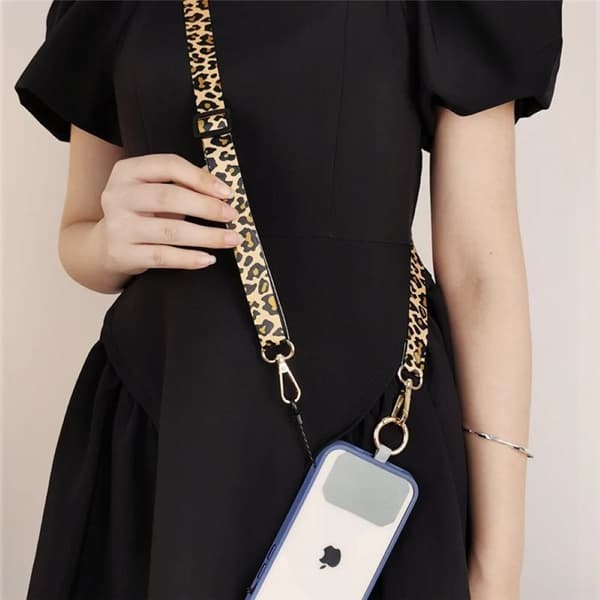 Mobilhalsband Leopard med fästbricka