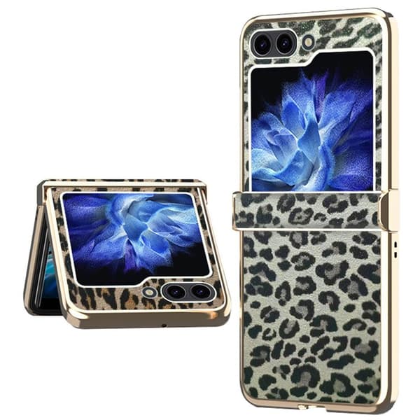 Leopard Case til Samsung Galaxy Z Flip 5 - Silver White