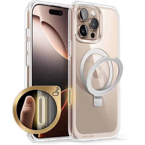 SUPCASE UB Mag Stand cover til Apple iPhone 16 Pro - Clear