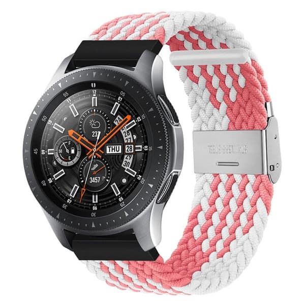 Flettet Elastisk urrem til Samsung Galaxy Watch 46mm - pinkwhite