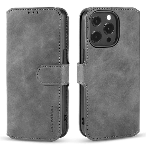 DG-Ming Lompakkokotelo 3-kortti Apple iPhone 14 Pro - Harmaa
