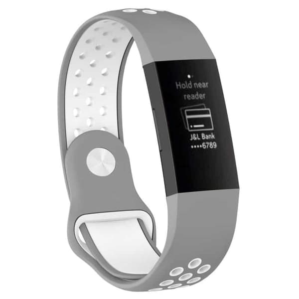 EBN Sport urrem til Fitbit Charge 3 - Grå / hvid
