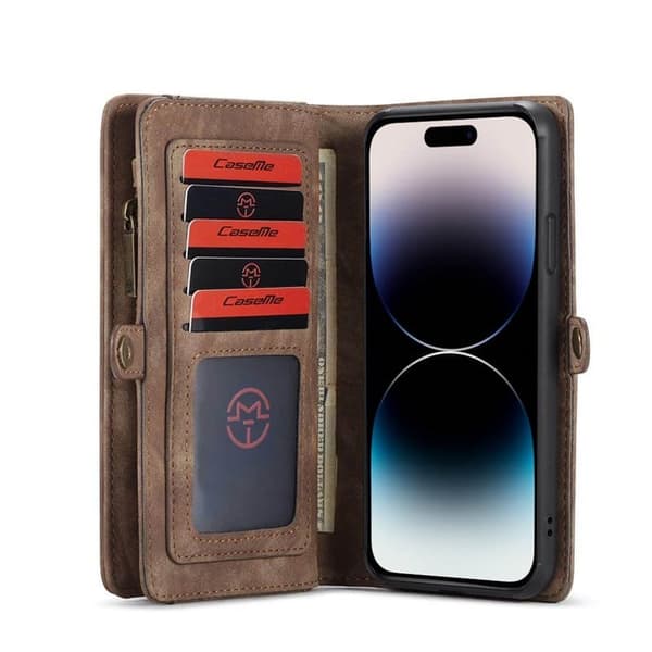 CaseMe mobildeksel 008 11-kort til Apple iPhone 14 Pro - Brun