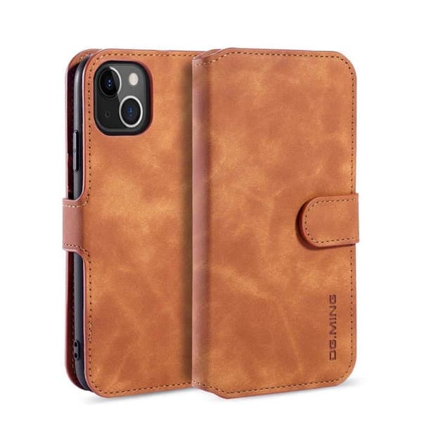 DG-Ming Wallet cover 3-kort til Apple iPhone 14 Plus - Brun