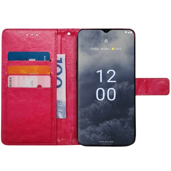 Wallet cover 3-kort til Nokia G60 - Lyserød