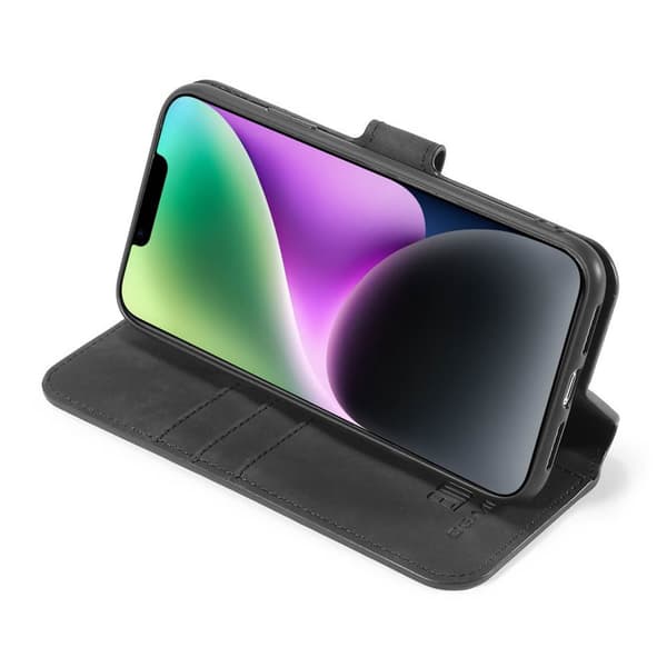 DG-Ming Wallet cover 3-kort til Apple iPhone 14 - Sort
