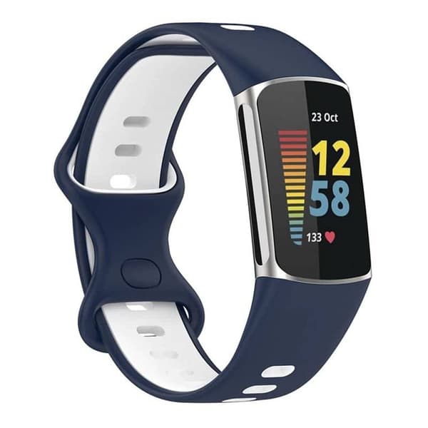 Twin Sport urrem til Fitbit Charge 5 - BlÃ¥/hvid