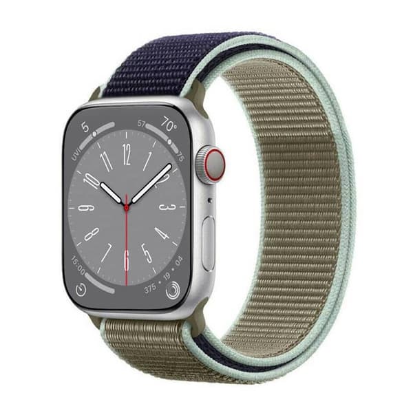 Nylon Urrem til Apple Watch 8 (41mm) - Khaki Blue
