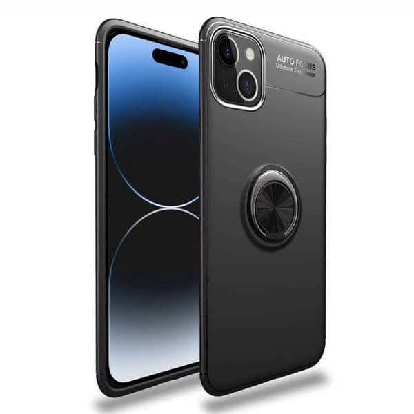 Slim Ring deksel til Apple iPhone 15 - Svart