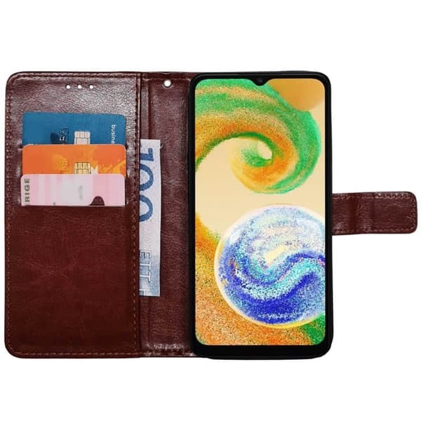 Wallet cover 3-kort til Samsung Galaxy A04s - Brun