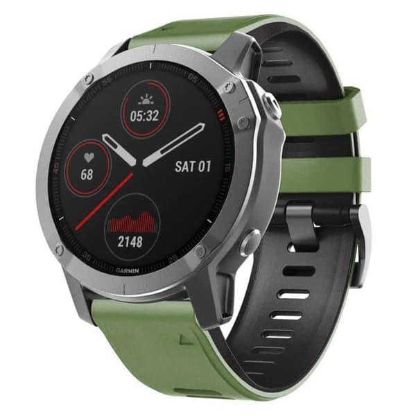 Twin kellon ranneke Garmin Fenix 6S - VihreÃ¤/musta