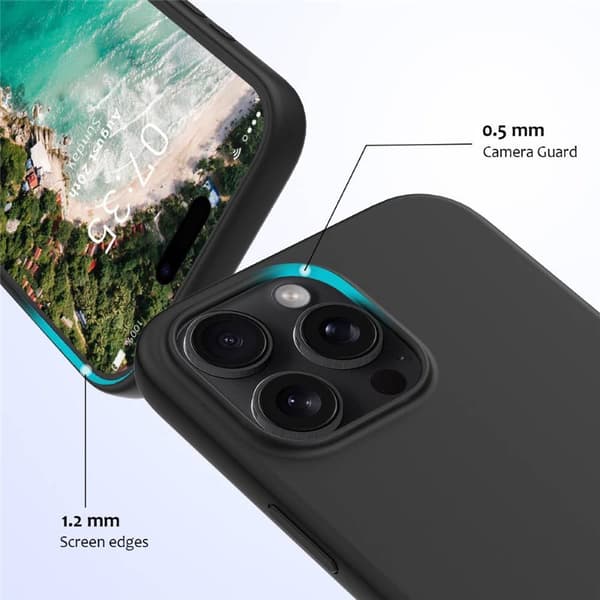Liquid silikone cover til Apple iPhone 16 Pro - Onyx Black