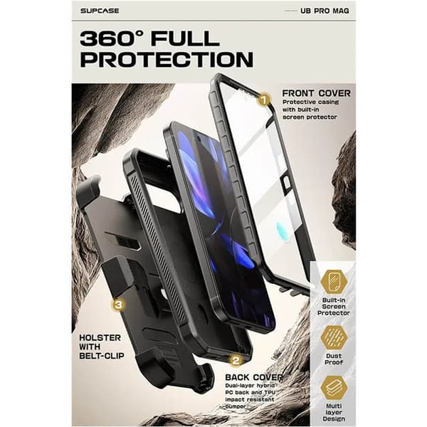 SUPCASE UB Pro Mag cover til Google Pixel 9 Pro XL - Sort