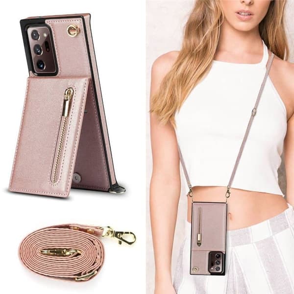 Zipper halskÃ¦de etui til Samsung Galaxy Note 20 Ultra - Rose