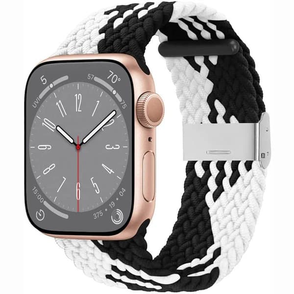 Flettet Urrem til Apple Watch 8 (41mm) - Blackwhite