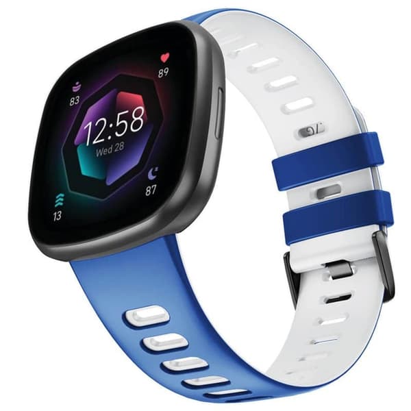 Twin Sport urrem til Fitbit Sense 2 - Blå/hvid