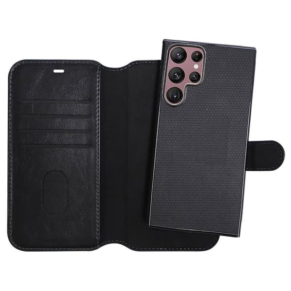 Slim Wallet Case 2i1 til Samsung Galaxy S22 Ultra - Sort