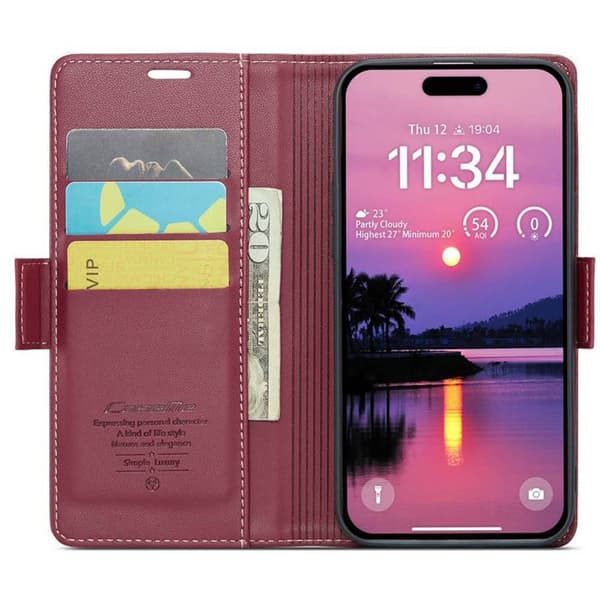 CaseMe mobildeksel 023 til Apple iPhone 17 Pro Max - Burgunder