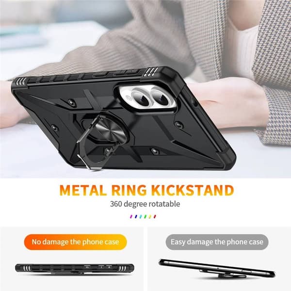 Hybrid Ring Case til Samsung Galaxy S25 Edge - Svart