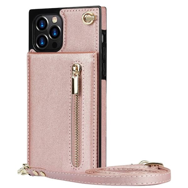 Zipper halskæde etui til Apple iPhone 12 Pro Max - Rose