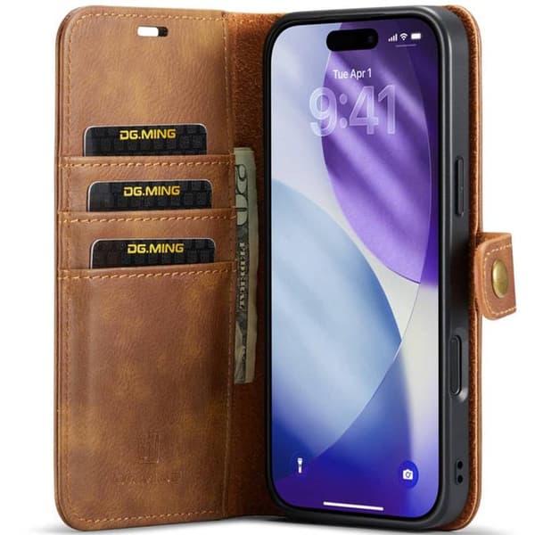 Lompakkokotelo DG-Ming 2i1 Apple iPhone 17 Pro Max - Ruskea
