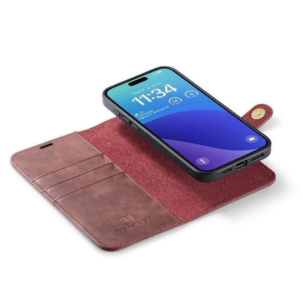 Wallet DG-Ming 2i1 til Apple iPhone 16 Pro - RÃ¸d
