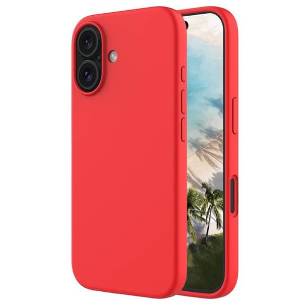 Liquid silikon deksel til Apple iPhone 16 Plus - China Red