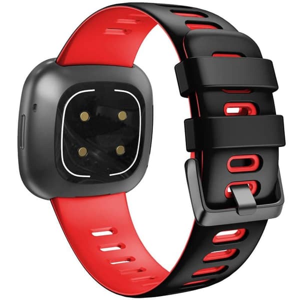 Twin Sport Kellon ranneke Fitbit Versa 3 - Musta/punainen