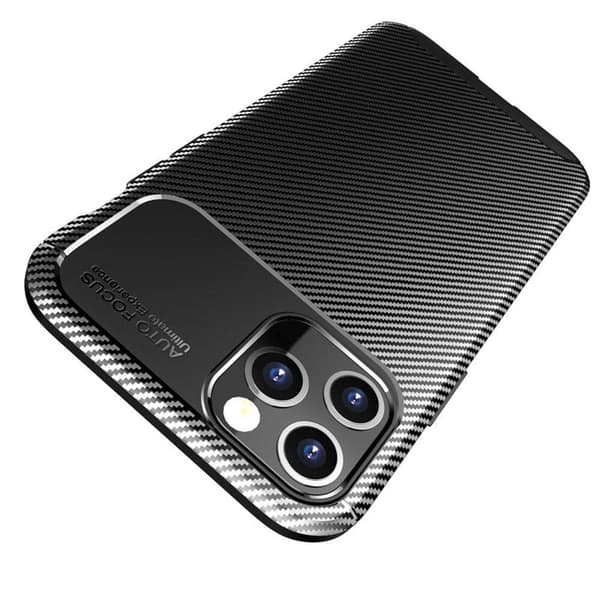 Carbon silikone cover til Apple iPhone 15 Pro - Sort
