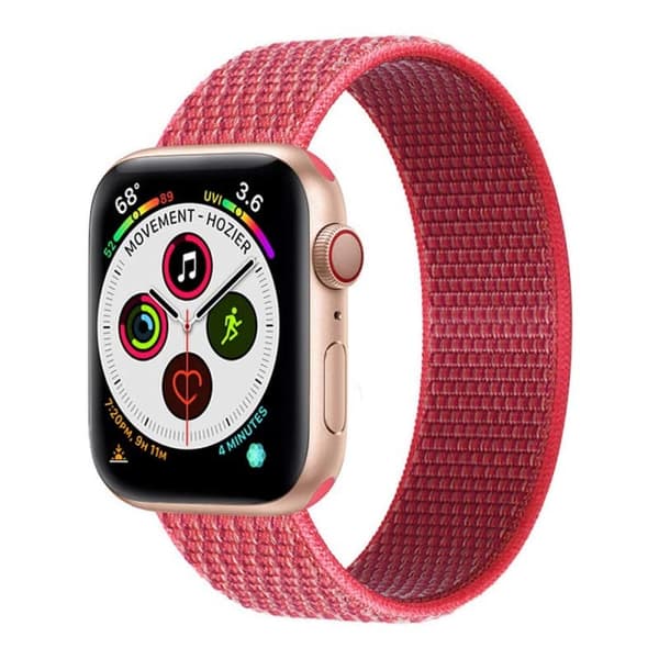 Nylon Urrem til Apple Watch 5 (40mm) - Hibiskus