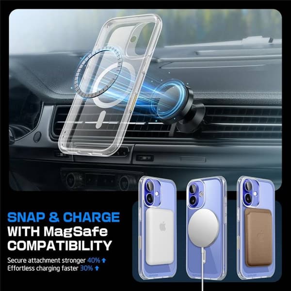 SUPCASE UB Mag Stand cover til Apple iPhone 16 - Clear