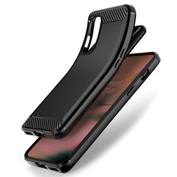 BÃ¸rstet silikondeksel til OnePlus Nord 2 5G - Sort