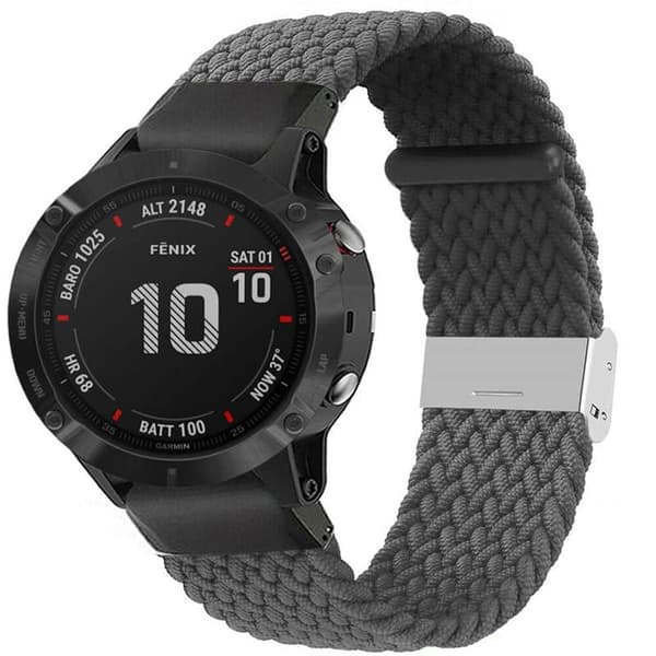 Flettet Urrem til Garmin Fenix 6X - Skygrey