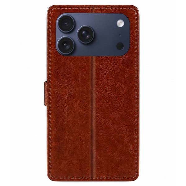 Wallet cover 3-kort til Apple iPhone 18 Pro Max - Brun