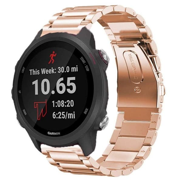Rustfrit stÃ¥l urrem til Garmin Forerunner 245 - RosÃ¨