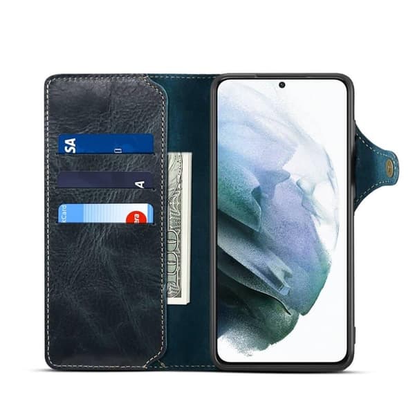 Denior mobildeksel lær til Samsung Galaxy S23 - Blå