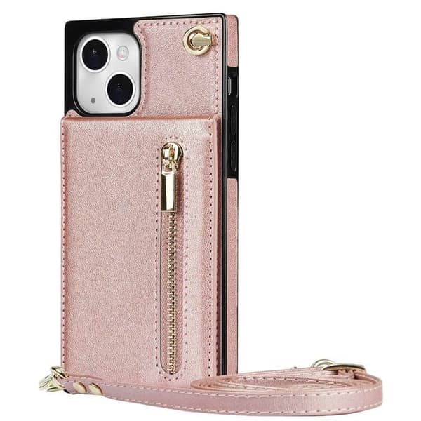 Zipper halskæde etui til Apple iPhone 14 Plus - Rose