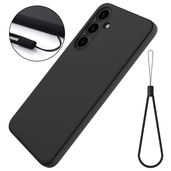 Liquid silikone cover til Samsung Galaxy S25 Plus - Sort