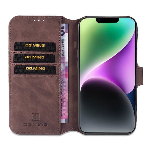 DG-Ming mobilfodral 3-kort till Apple iPhone 14 Plus - Coffe