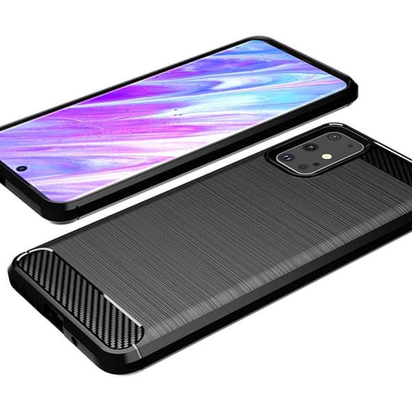 BÃ¸rstet silikondeksel til Samsung Galaxy S20 Plus - Sort