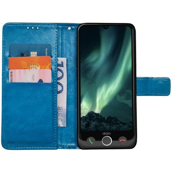 Wallet cover 3-kort til Doro Aurora A30 - Lyseblå