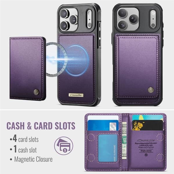 CaseMe C69 2i1 deksel til Apple iPhone 17 Pro Max - Purple pulse